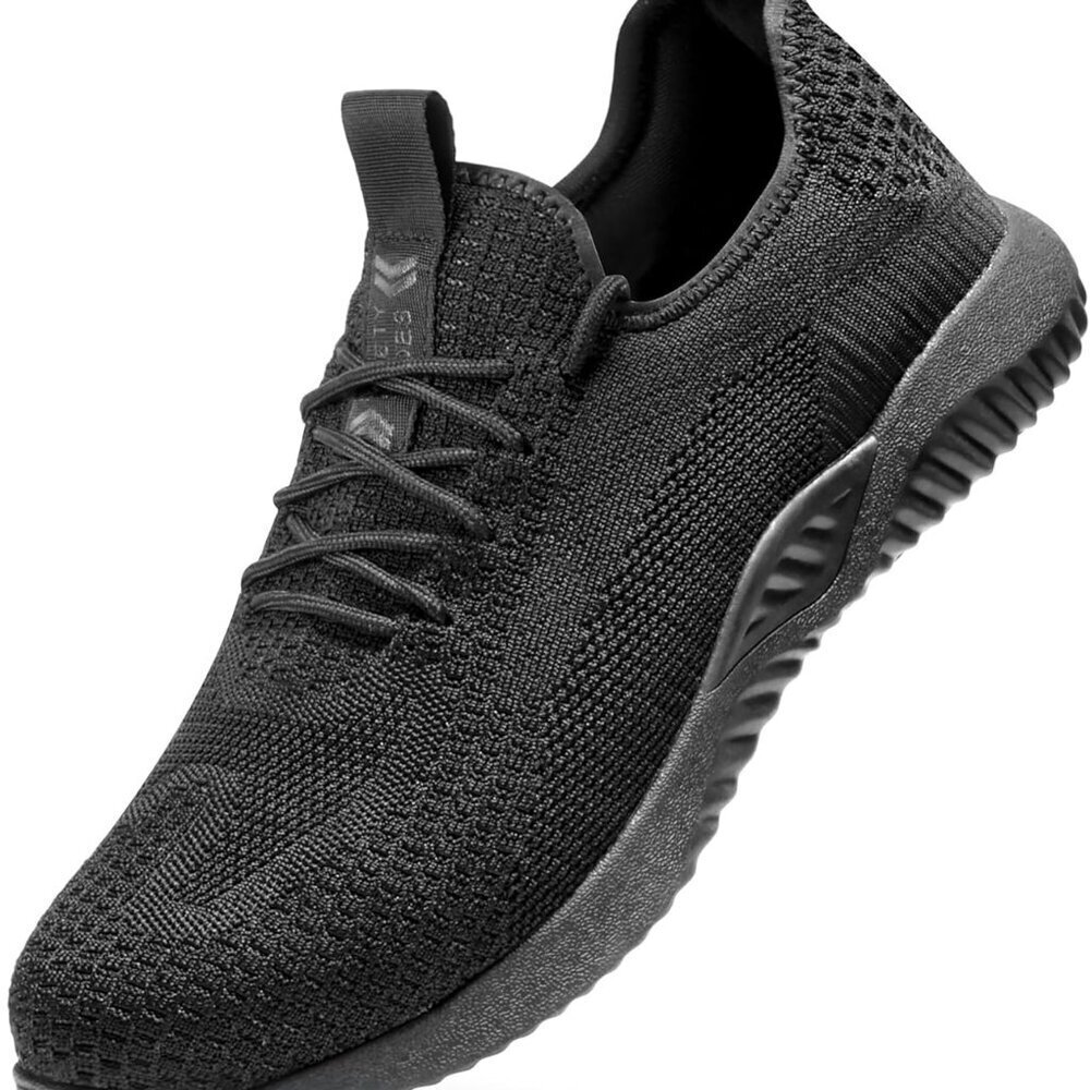 Steel Toe Shoes Rubber Sole Non Slip Puncture Proof Work Sneakers for Men